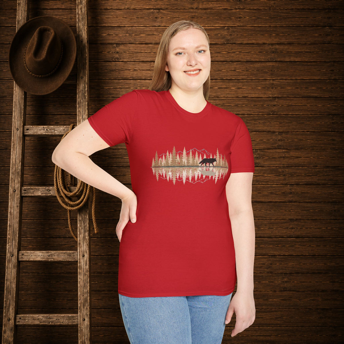 Wolf Reflection  Adult Size T-Shirt