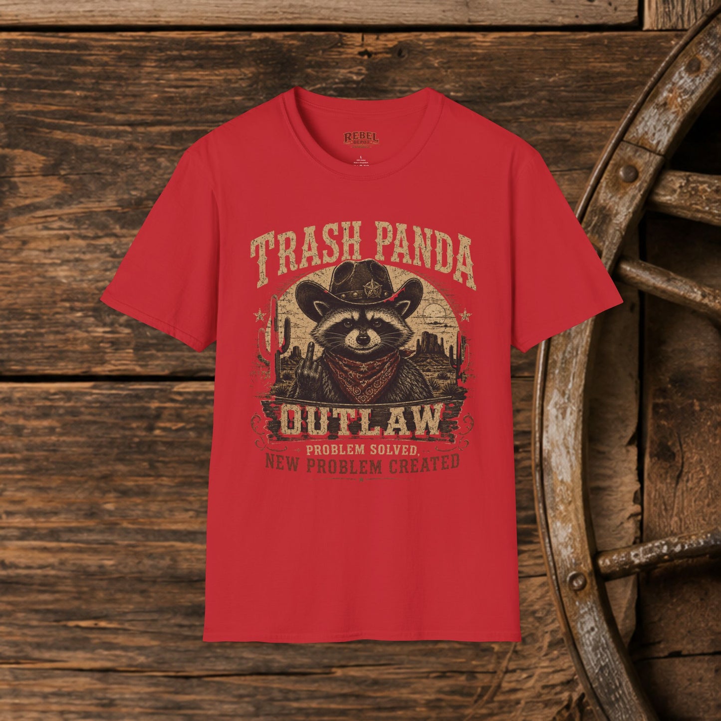 Trash Panda Outlaw (Offensive) Cowboy  Adult T-Shirt