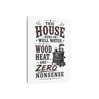 House Runs On  Metal Art Sign