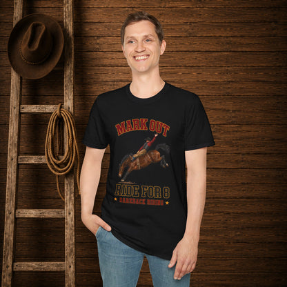 Mark Out Bareback Riding  Adult T-Shirt