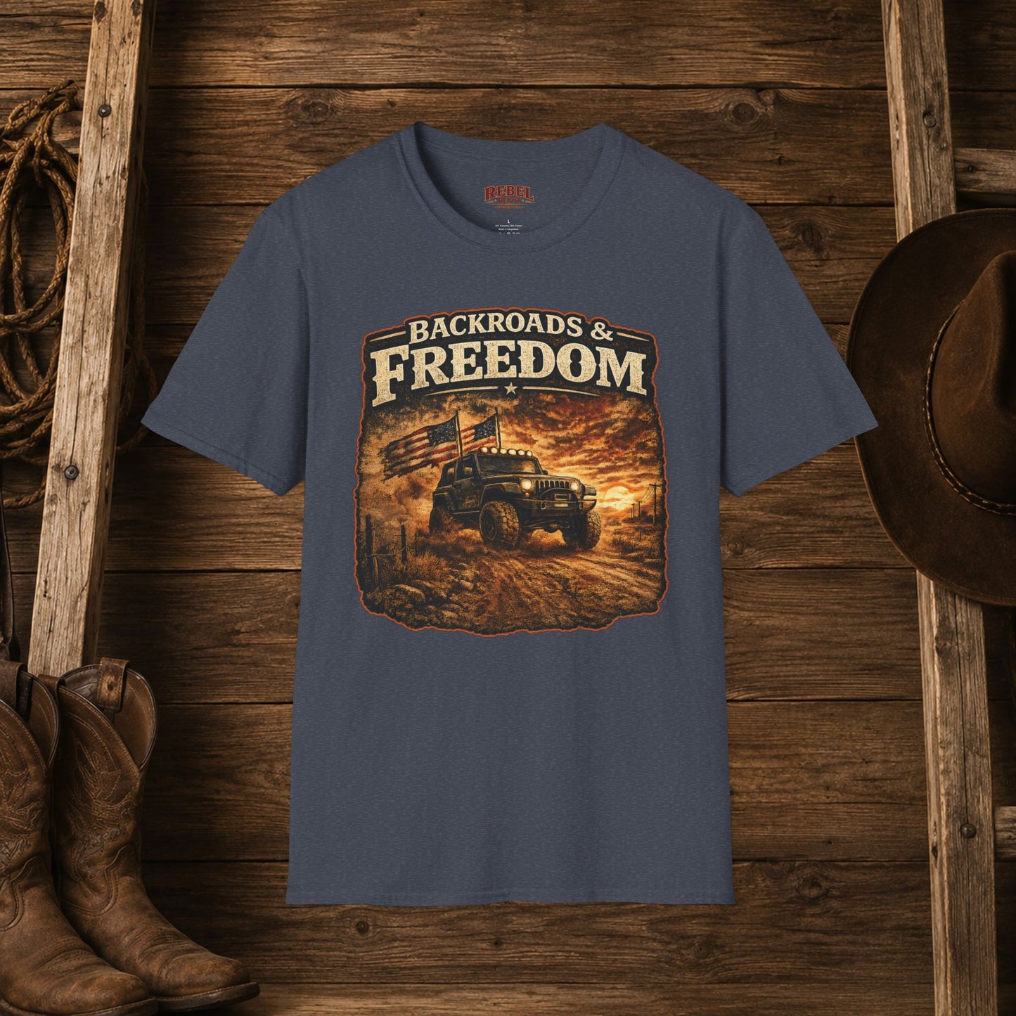 Backroads & Freedom  Adult Size T-Shirt