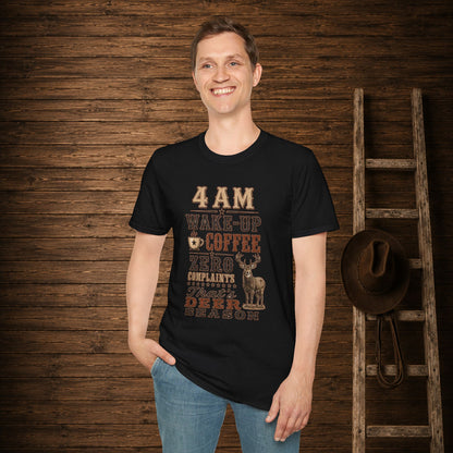 4am Deer Season  Adult Size T-Shirt