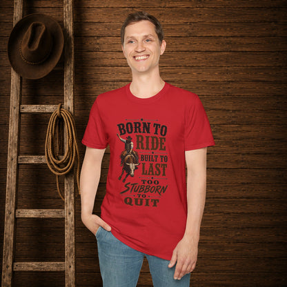 Born To Ride Bullrider  Adult T-Shirt