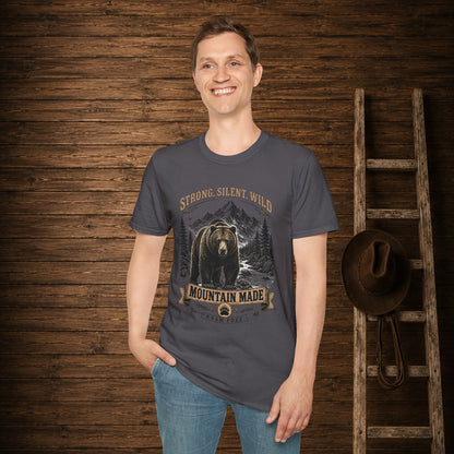 Strong Silent Wild Bear  Adult Size T-Shirt