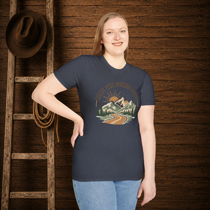 Take The Scenic Route  Adult Size T-Shirt