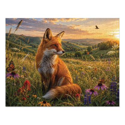Meadow Fox  Jigsaw Puzzle with Tin