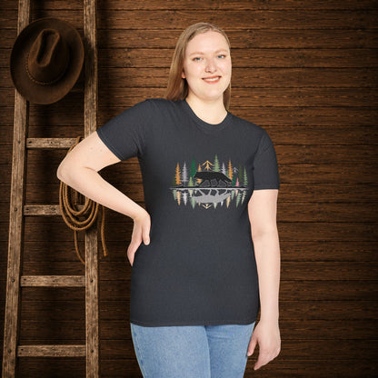 Morning Reflection Wolf   Adult Size T-Shirt