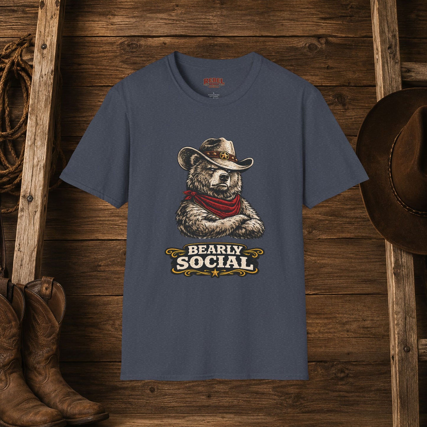 Bearly Social Cowboy T-Shirt