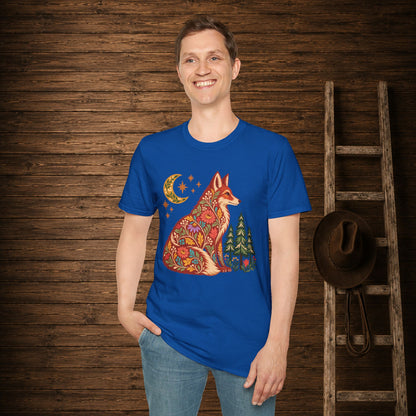Fall Bloom Fox  Adult Size T-Shirt