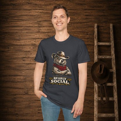 Bearly Social Cowboy T-Shirt