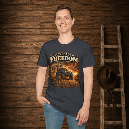 Backroads & Freedom  Adult Size T-Shirt