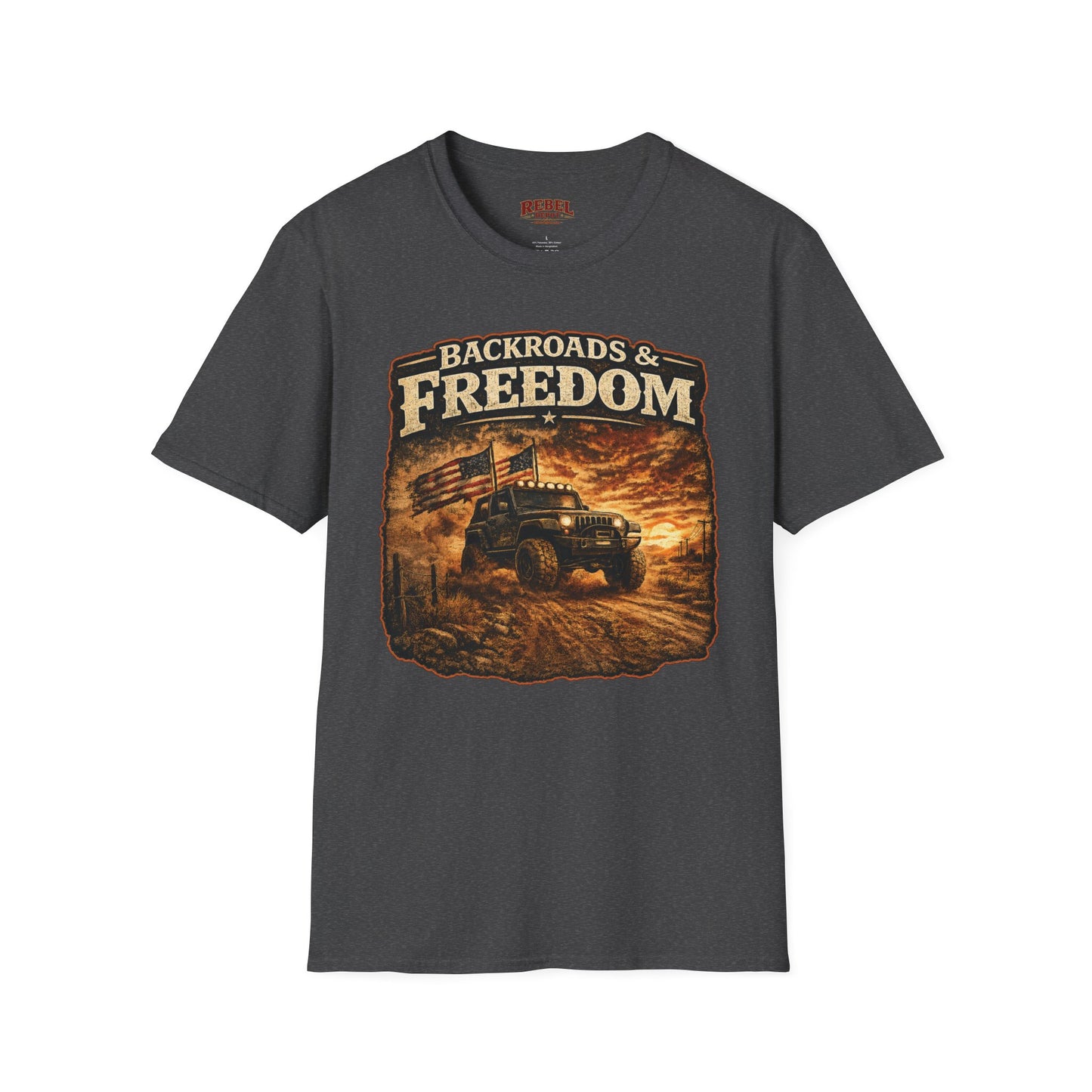 Backroads & Freedom  Adult Size T-Shirt