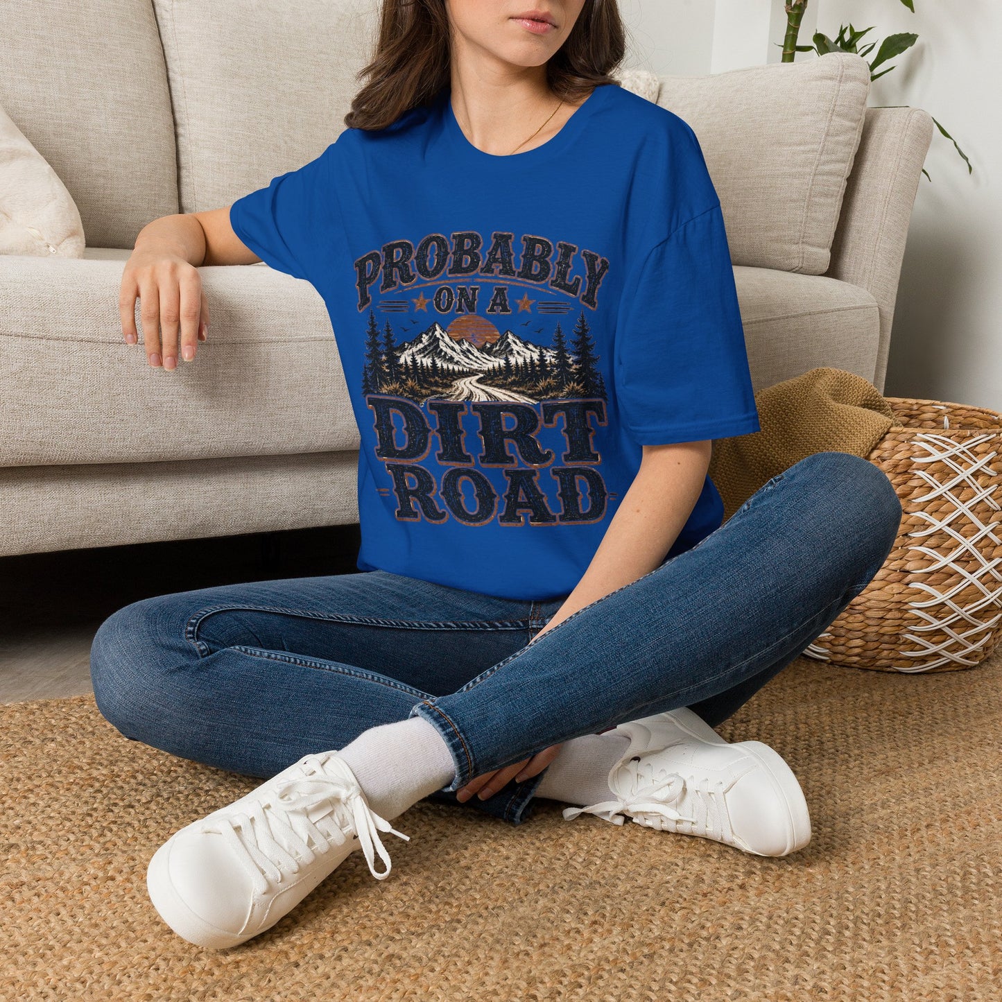 Probably On A Dirt Road  Adult Size T-Shirt