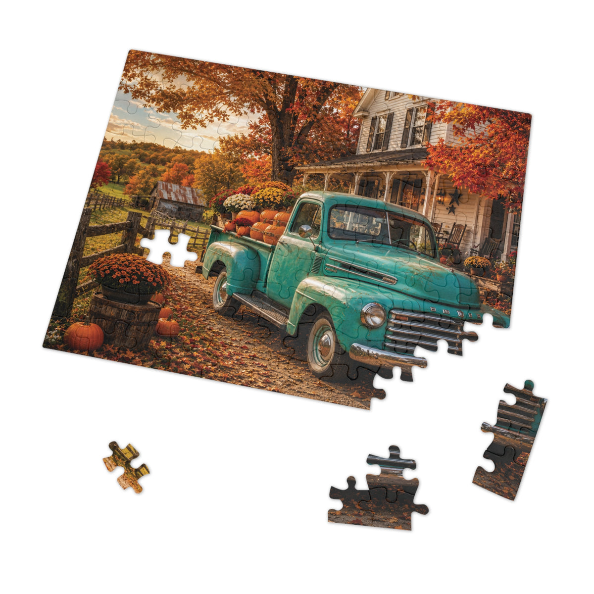 Fall Farmstead   Jigsaw Puzzle with Tin
