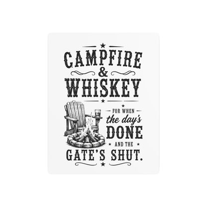 Campfire and Whisky  Metal Art Sign