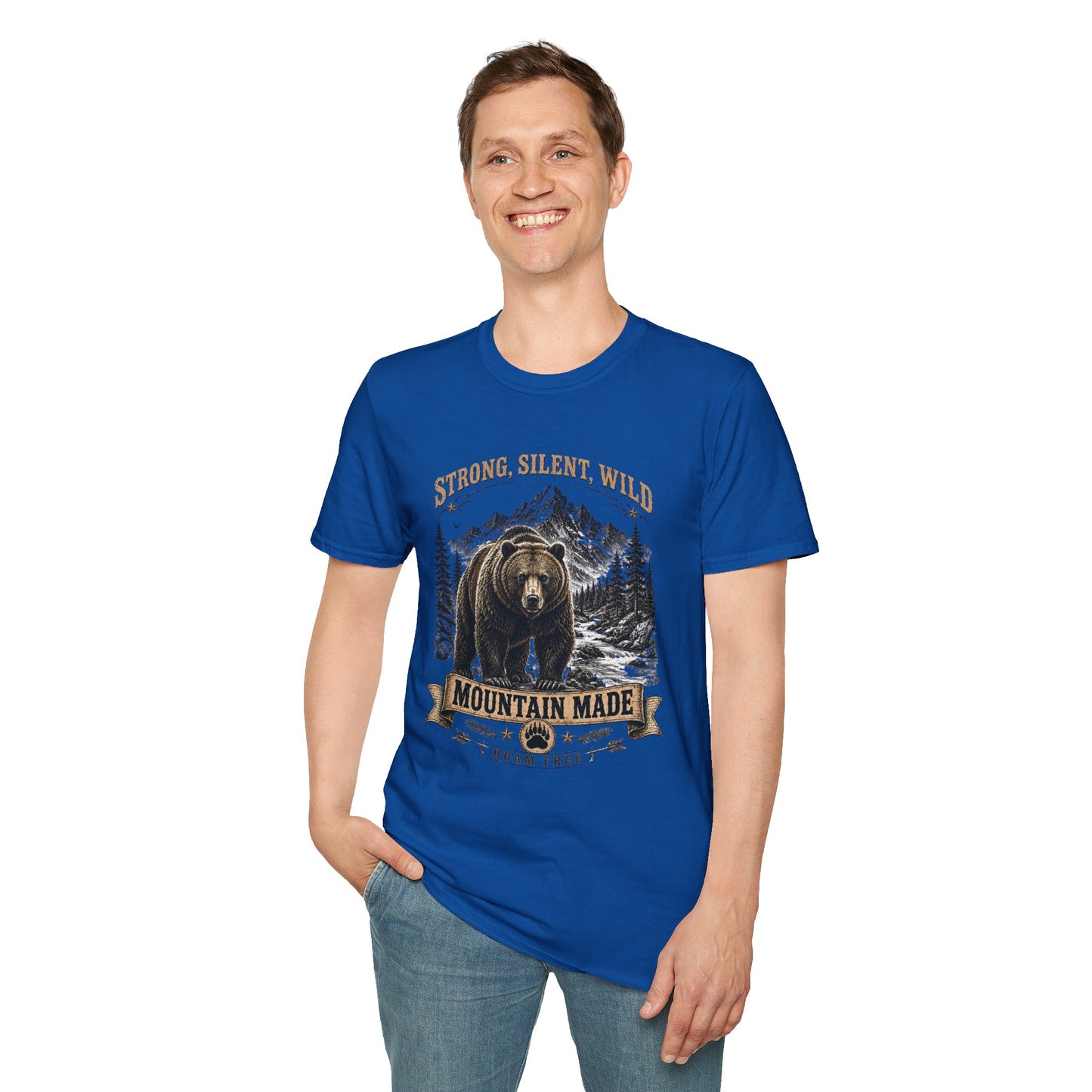 Strong Silent Wild Bear  Adult Size T-Shirt