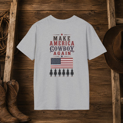 Make America Cowboy Again (Back)  Adult T-Shirt