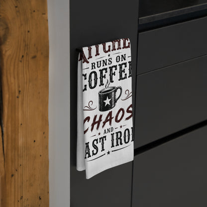Coffee Chaos Cast Iron   Kitchen Tea Towel