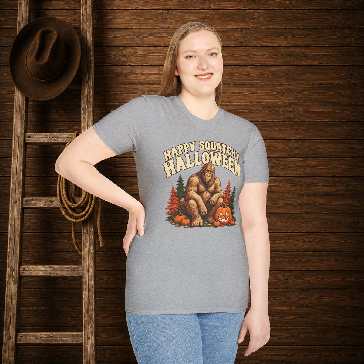 Squatchy Halloween   Adult Size T-Shirt