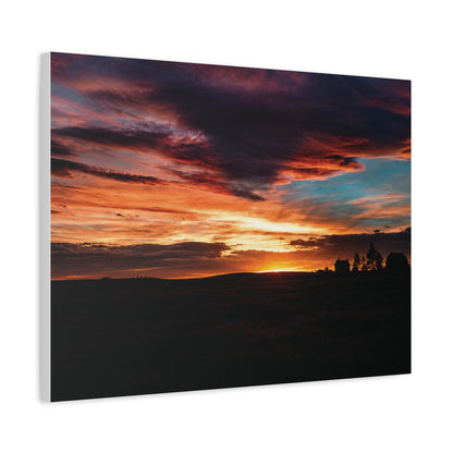 Country Homestead Sunset  Matte Canvas Art