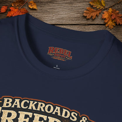 Backroads & Freedom  Adult Size T-Shirt