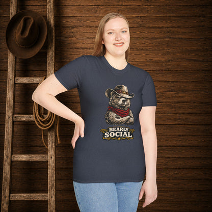Bearly Social Cowboy T-Shirt