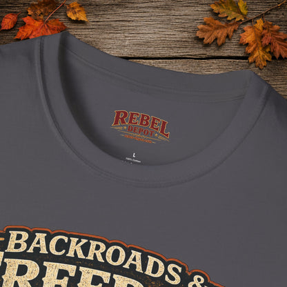 Backroads & Freedom  Adult Size T-Shirt