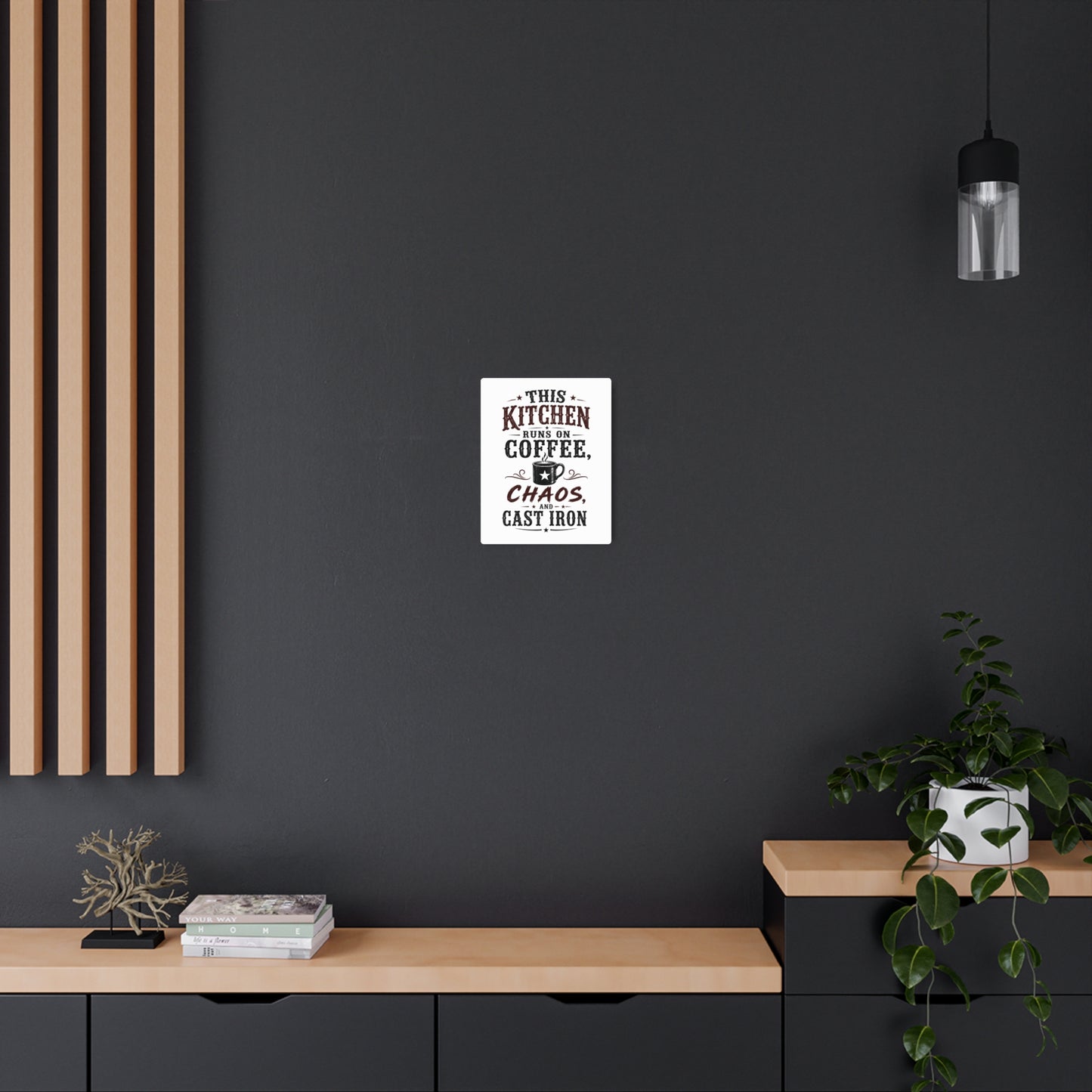 Coffee Chaos Cast Iron  Metal Art Sign