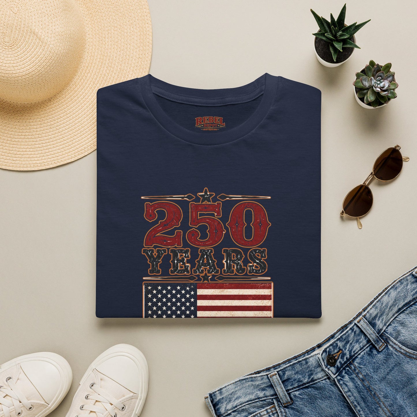 250 Years Free  Adult Size T-Shirt