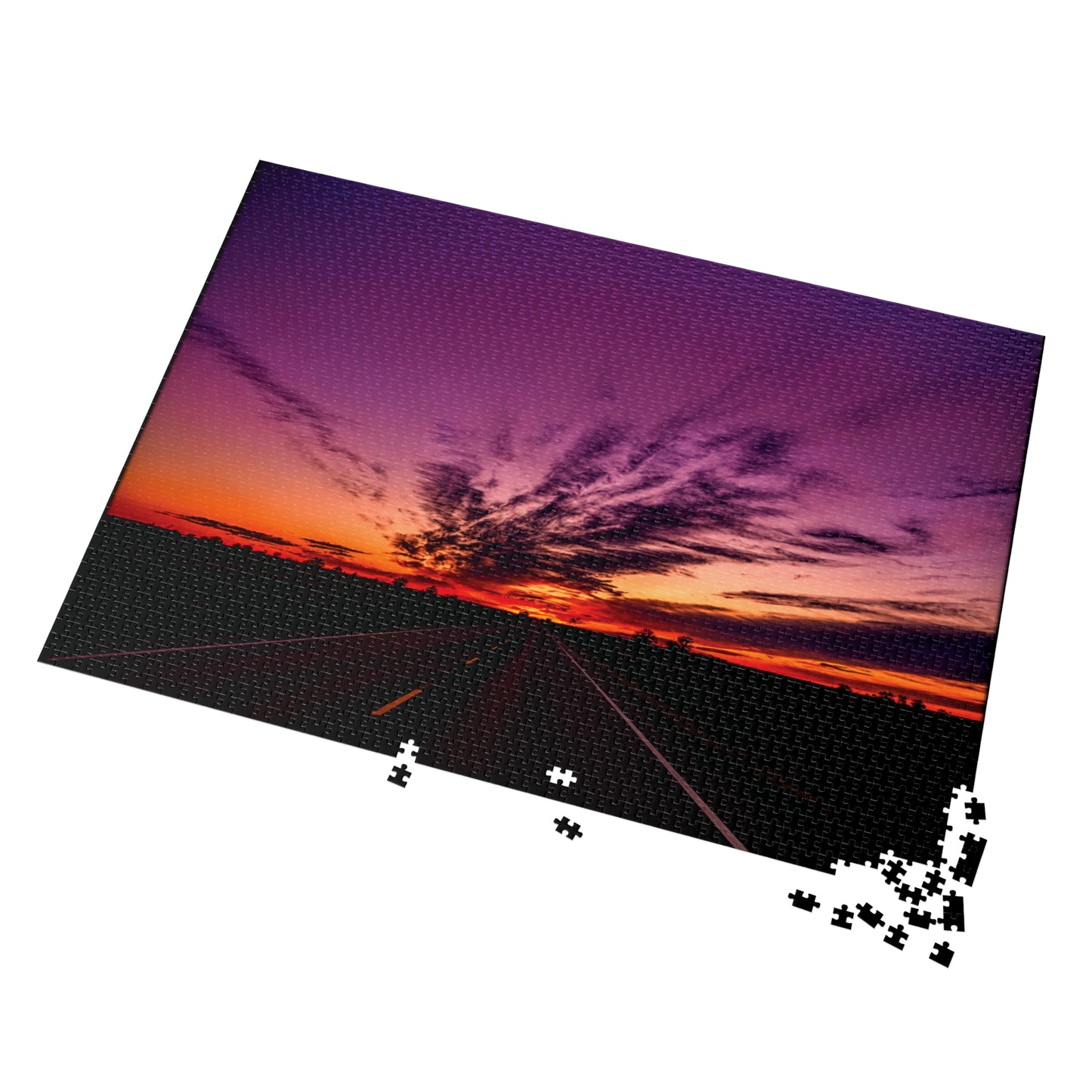 Backroad Sunset  Jigsaw Puzzle with Tin