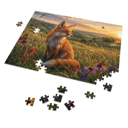 Meadow Fox  Jigsaw Puzzle with Tin