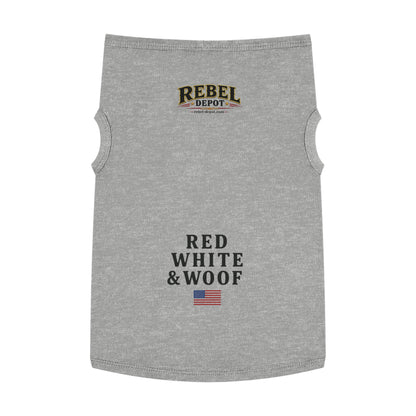 Red White Woof  Pet Tank Top