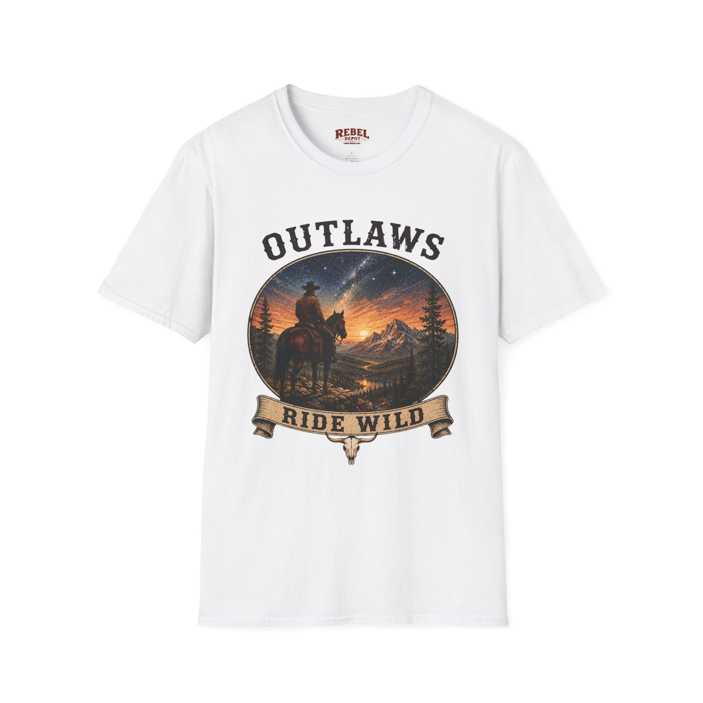Outlaws Ride Wild   Adult Size T-Shirt