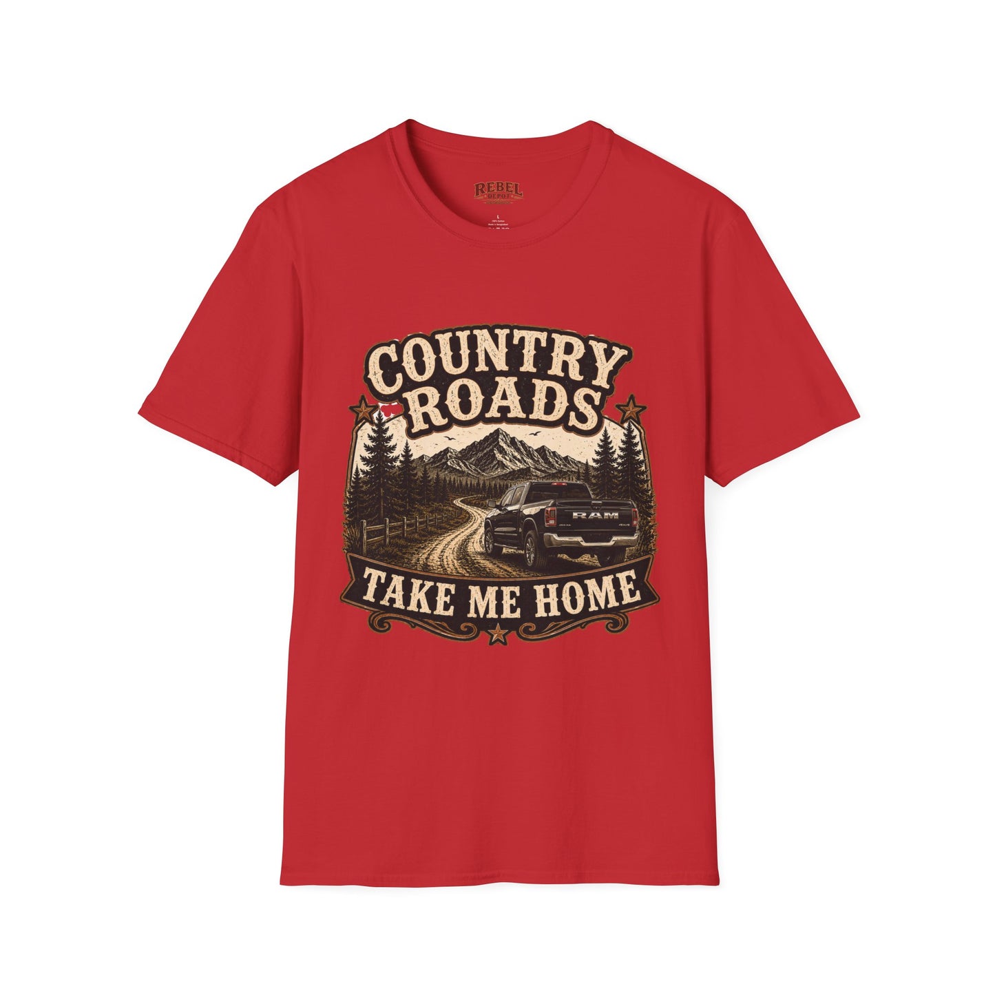 Country Roads Ram  Adult Size T-Shirt