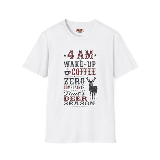 4am Deer Season  Adult Size T-Shirt