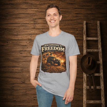 Backroads & Freedom  Adult Size T-Shirt