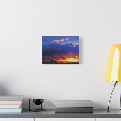 Windmill Sunset Matte Canvas Art