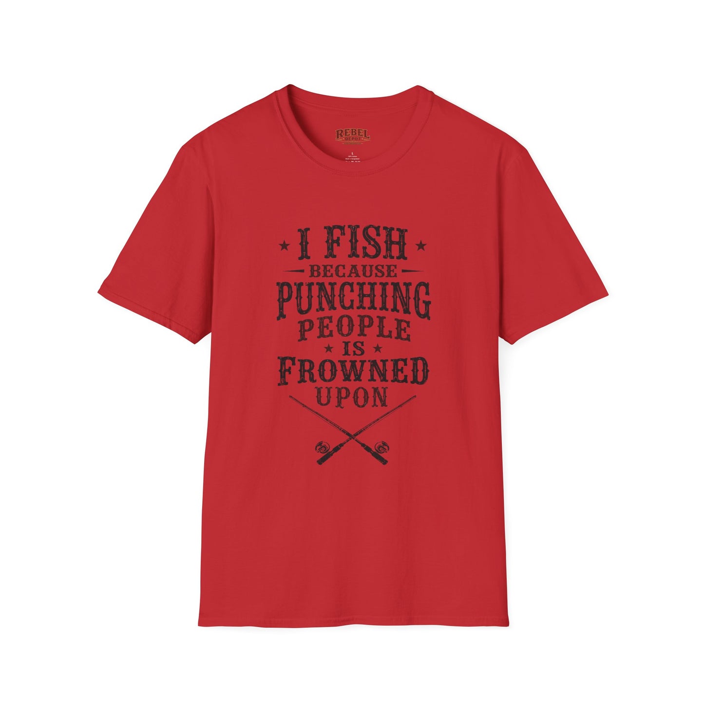 Fish Punching Frowned Upon  Adult Size T-Shirt