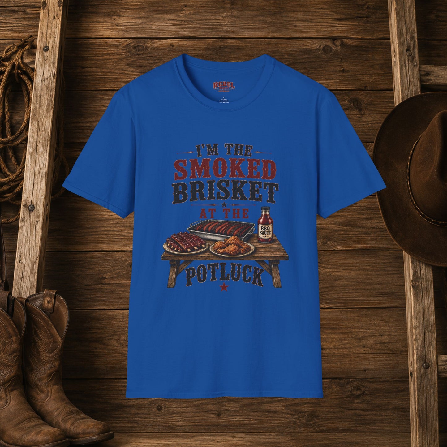 Smoked Brisket Potluck  Adult T-Shirt