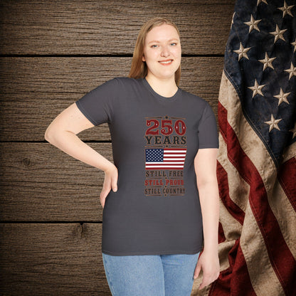 250 Years Free  Adult Size T-Shirt