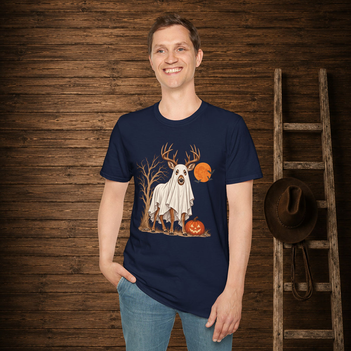 Patch Deer  Adult Size T-Shirt