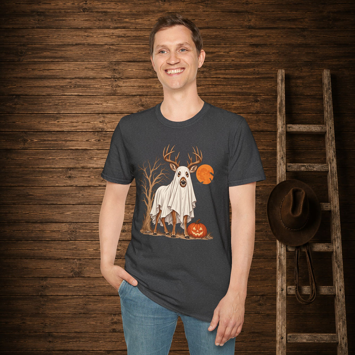 Patch Deer  Adult Size T-Shirt