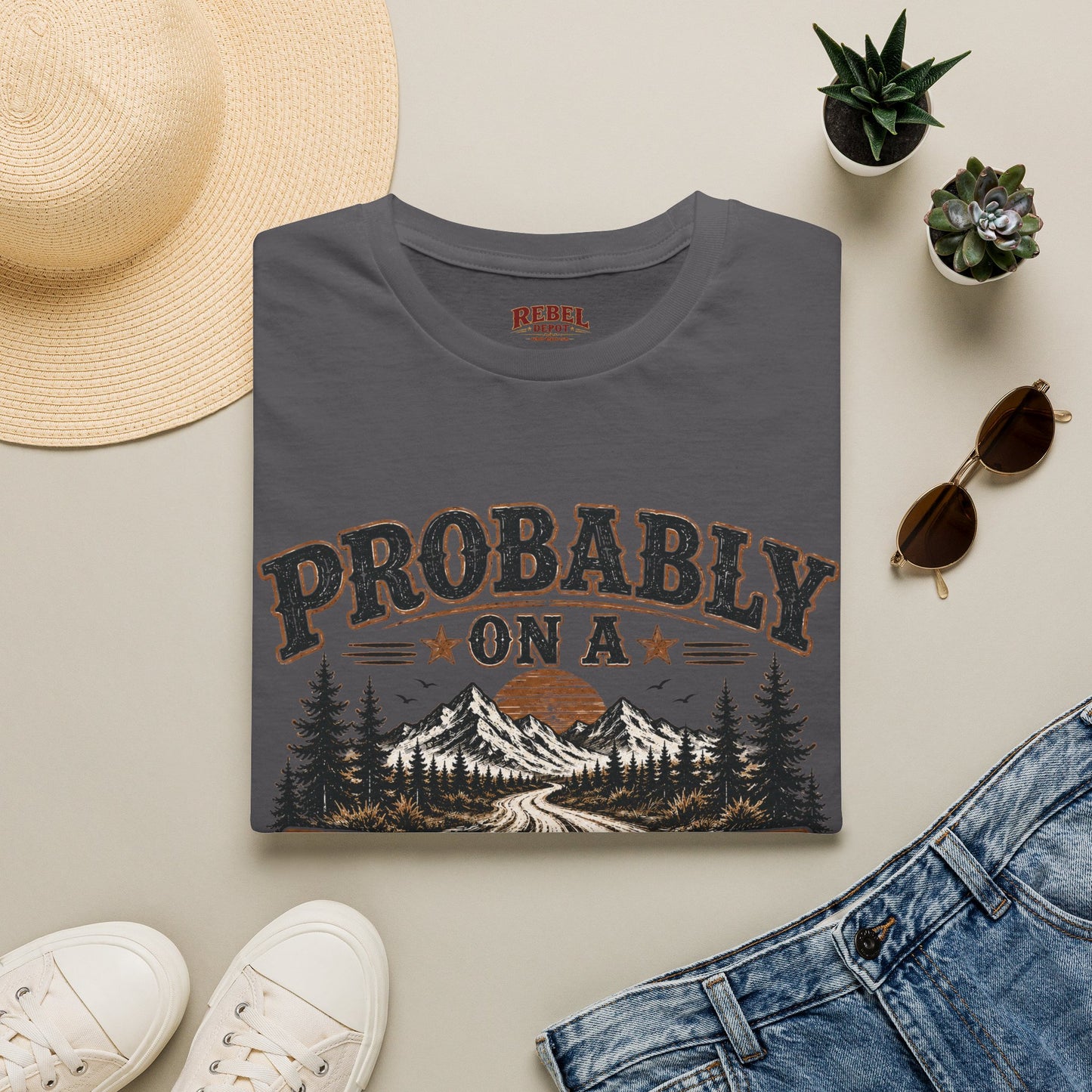 Probably On A Dirt Road  Adult Size T-Shirt