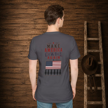 Make America Cowboy Again (Back)  Adult T-Shirt
