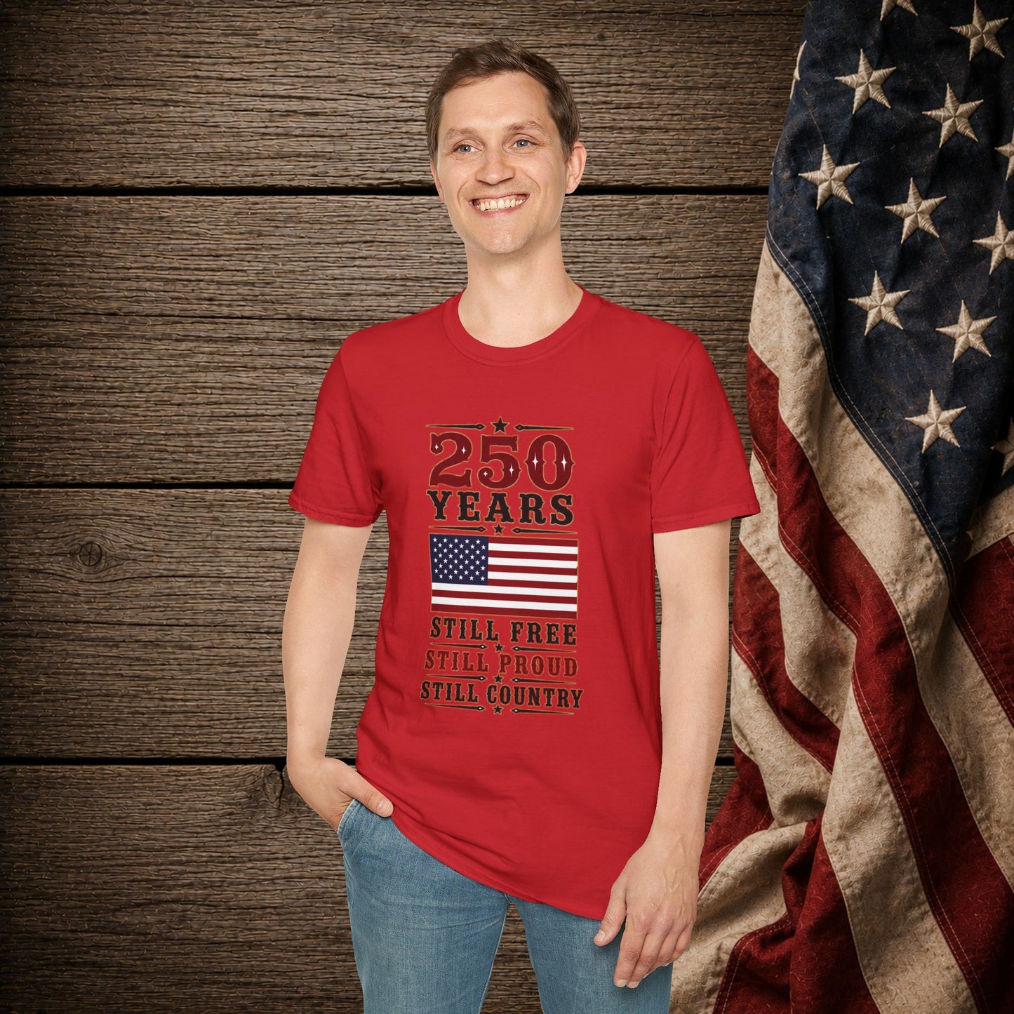 250 Years Free  Adult Size T-Shirt