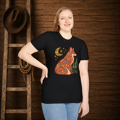 Fall Bloom Fox  Adult Size T-Shirt