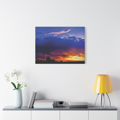 Windmill Sunset Matte Canvas Art