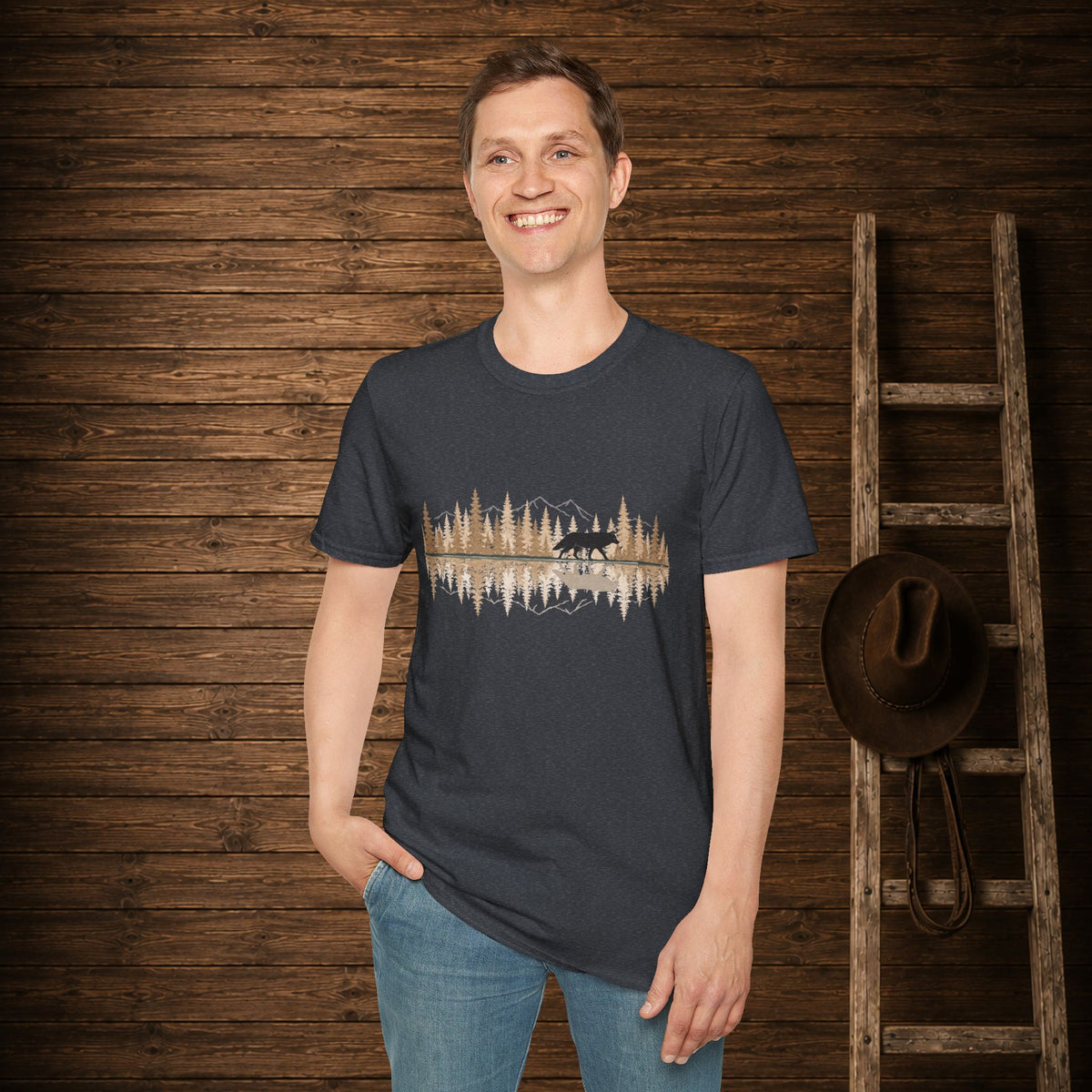 Wolf Reflection  Adult Size T-Shirt