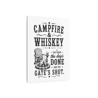 Campfire and Whisky  Metal Art Sign