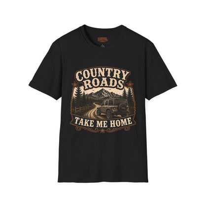 Country Roads Jeep  Adult Size T-Shirt